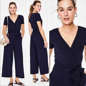NWT Boden Ellen black tie waist v neck jumpsuit